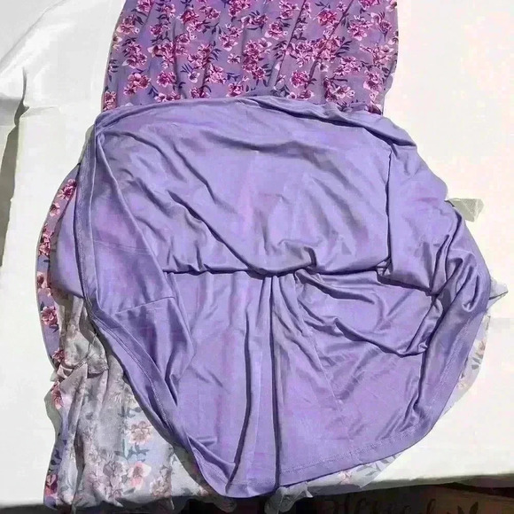 NWT Girl With Curves Purple Floral Maxi Dress Bohemian Summer Womens Size Large - Picture 12 of 12